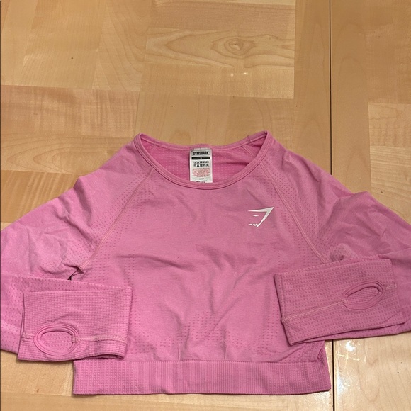 Gymshark Pink Long Sleeve Crop Top - Picture 1 of 3